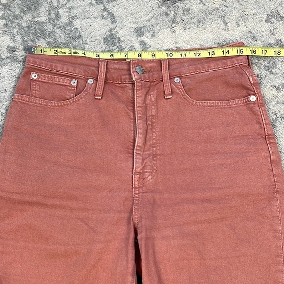 Madewell The Momjean Garment Dye Edition Coral Salmon Knee Rip Sz 28 - Picture 11 of 15